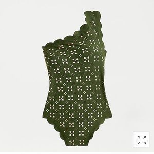 NWT jCrew Scalloped one-shoulder Swimsuit